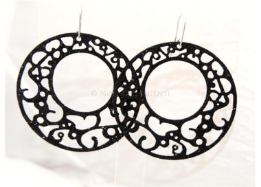 NSA|Argento 925 Italiano : Orecchini tondi taglio laser 6