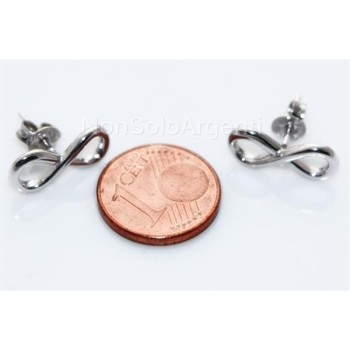 NSA|Argento 925 : orecchini uomo o donna con il simbolo dell' infinito