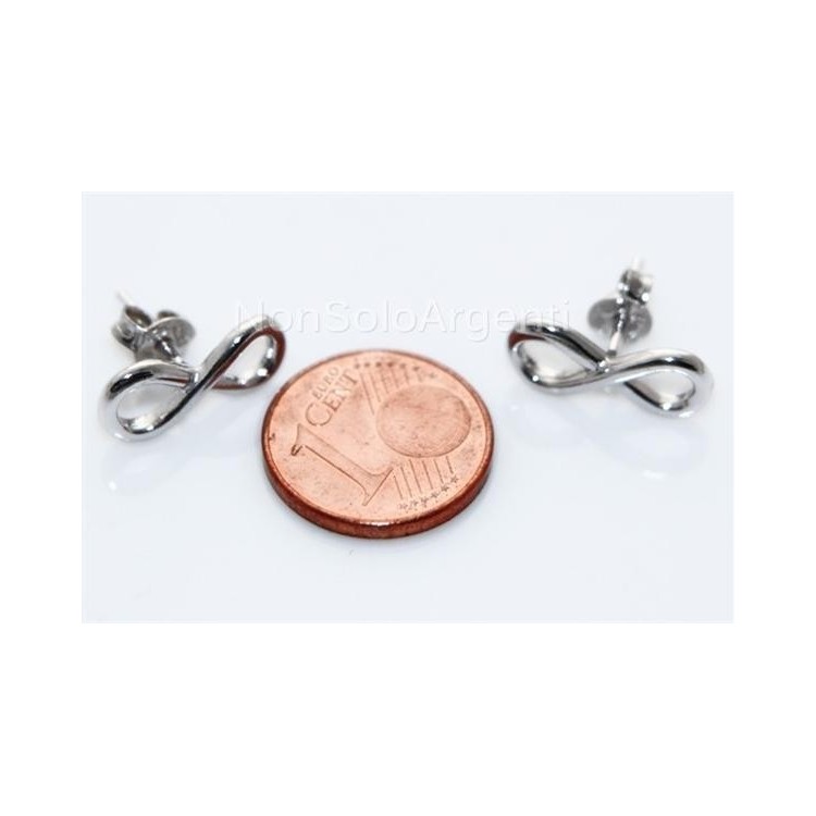 NSA|Argento 925 : orecchini uomo o donna con il simbolo dell' infinito