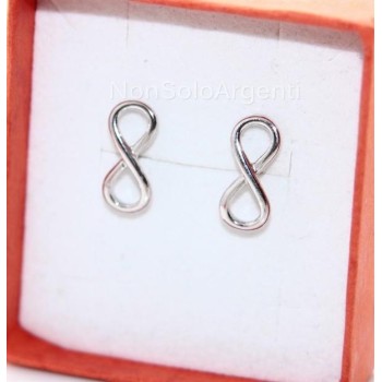 NSA|Argento 925 : orecchini uomo o donna con il simbolo dell' infinito