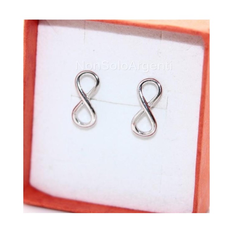 NSA|Argento 925 : orecchini uomo o donna con il simbolo dell' infinito