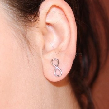 NSA|Argento 925 : orecchini uomo o donna con il simbolo dell' infinito