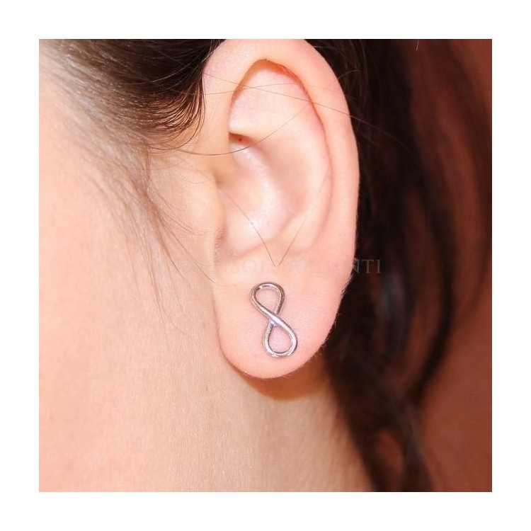 NSA|Argento 925 : orecchini uomo o donna con il simbolo dell' infinito