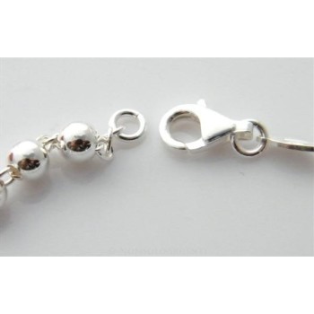 NSA|Argento 925 sbiancato  : Bracciale Rosario catena rolo' e palline 17