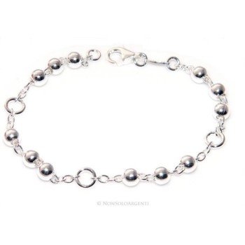 NSA|Argento 925 sbiancato  : Bracciale Rosario catena rolo' e palline 17