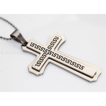 NSA|Acciaio : ciondolo enorme a 2 livelli