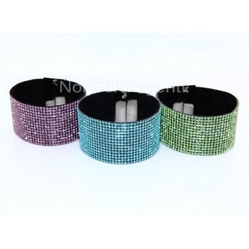 NSA|Bigiotteria : Bracciale polsino a 15 File di strass Vari colori