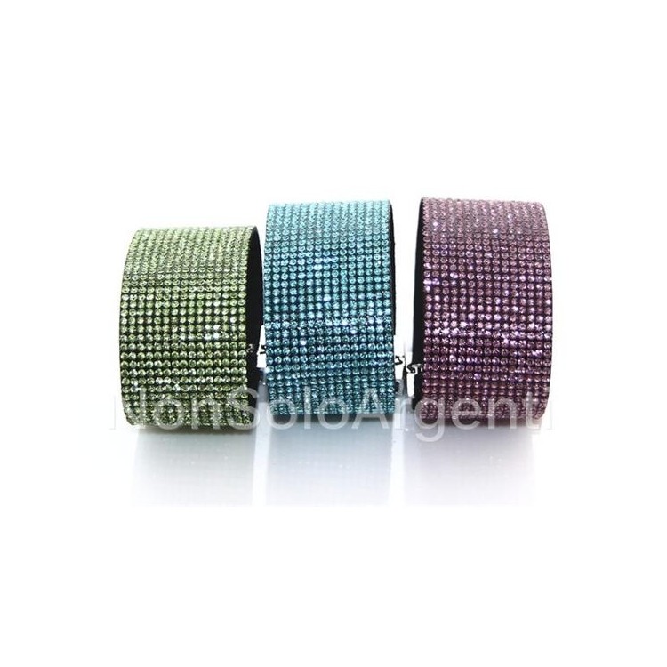 NSA|Bigiotteria : Bracciale polsino a 15 File di strass Vari colori