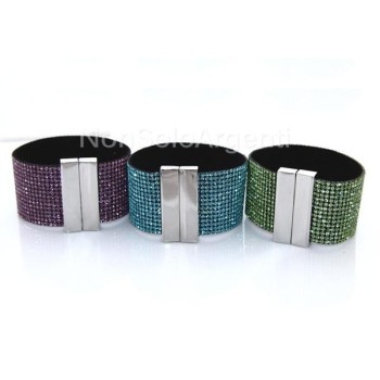 NSA|Bigiotteria : Bracciale polsino a 15 File di strass Vari colori