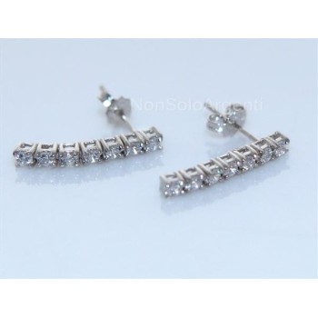 NSA|Argento 925  : coppia di orecchini donna tennis 7 zirconi da 1