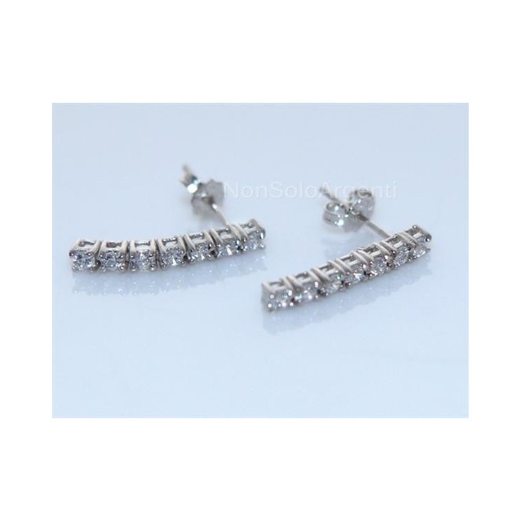 NSA|Argento 925  : coppia di orecchini donna tennis 7 zirconi da 1