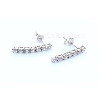 NSA|Argento 925  : coppia di orecchini donna tennis 7 zirconi da 1