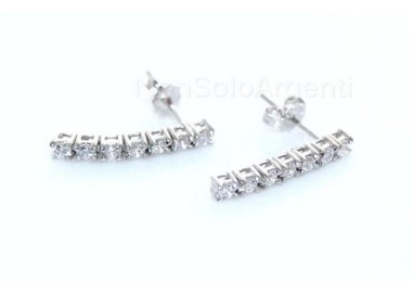 NSA|Argento 925  : coppia di orecchini donna tennis 7 zirconi da 1