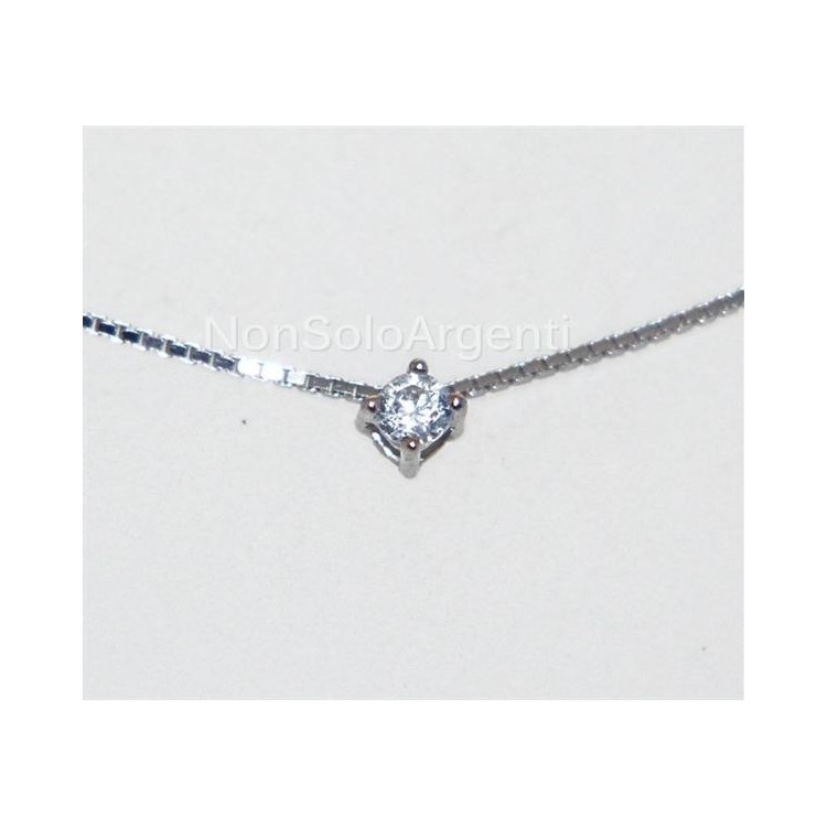 NSA|Argento 925 : Collana Collier uomo donna punto luce brillante zircone bianco 2
