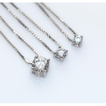 NSA|Argento 925 : Collana Collier uomo donna punto luce brillante zircone bianco 2
