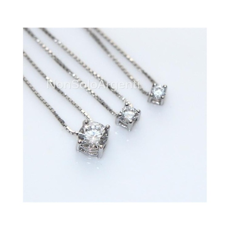 NSA|Argento 925 : Collana Collier uomo donna punto luce brillante zircone bianco 2