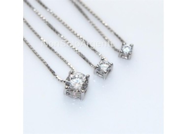 NSA|Argento 925 : Collana Collier uomo donna punto luce brillante zircone bianco 2