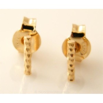 NSA|Orecchino singolo o paio Uomo o  Donna Argento 925 ITALIANO a T barretta oro giallo  Piccola