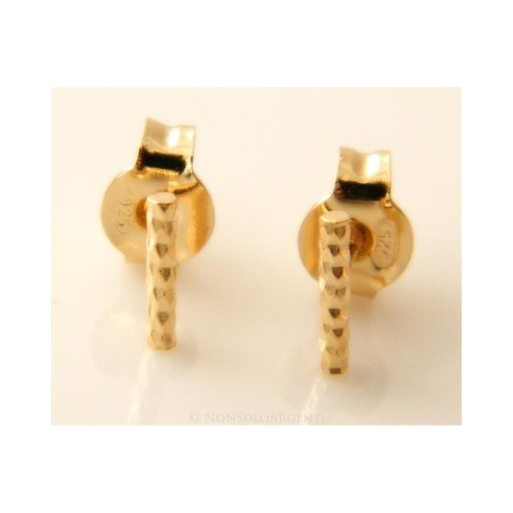 NSA|Orecchino singolo o paio Uomo o  Donna Argento 925 ITALIANO a T barretta oro giallo  Piccola