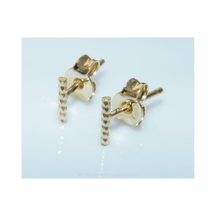 NSA|Orecchino singolo o paio Uomo o  Donna Argento 925 ITALIANO a T barretta oro giallo  Piccola