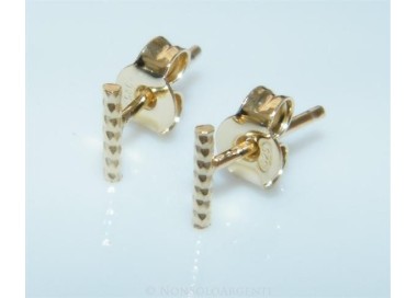 NSA|Orecchino singolo o paio Uomo o  Donna Argento 925 ITALIANO a T barretta oro giallo  Piccola