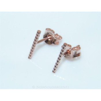 NSA|Orecchino singolo o paio Uomo o  Donna Argento 925 ITALIANO a T barretta oro Rosa Lunga