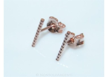 NSA|Orecchino singolo o paio Uomo o  Donna Argento 925 ITALIANO a T barretta oro Rosa Lunga