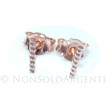 NSA|Orecchino singolo o paio Uomo o  Donna Argento 925 ITALIANO a T barretta oro Rosa Piccola