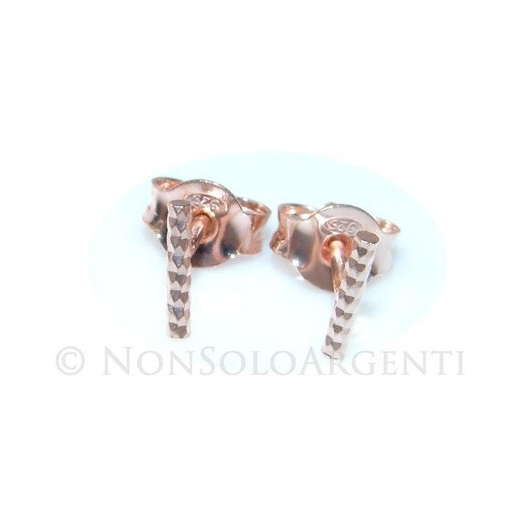 NSA|Orecchino singolo o paio Uomo o  Donna Argento 925 ITALIANO a T barretta oro Rosa Piccola