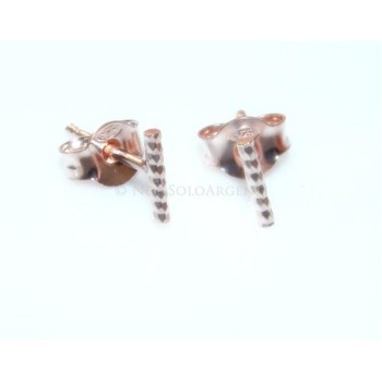 NSA|Orecchino singolo o paio Uomo o  Donna Argento 925 ITALIANO a T barretta oro Rosa Piccola