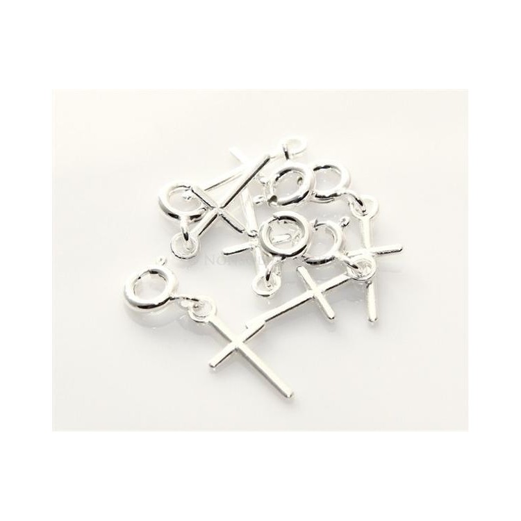 NSA|ARGENTO 925: Charme completo di gancetto con Croce