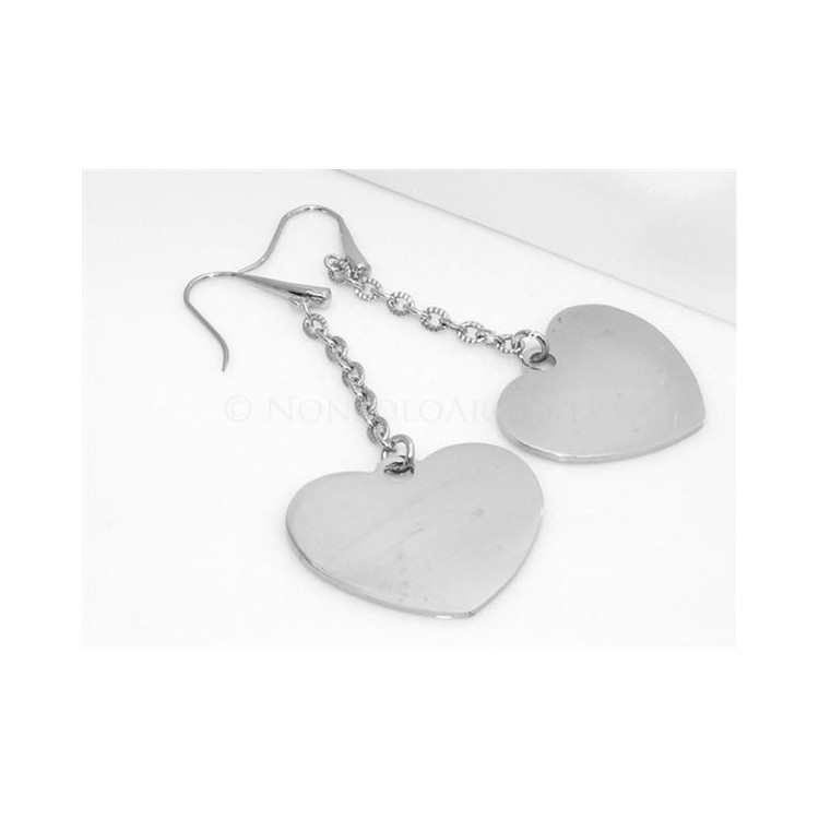 NSA|Acciaio 316L  : Esclusivi orecchini con ciondoli a cuore grande