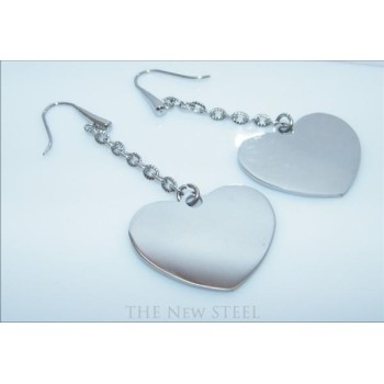 NSA|Acciaio 316L  : Esclusivi orecchini con ciondoli a cuore grande