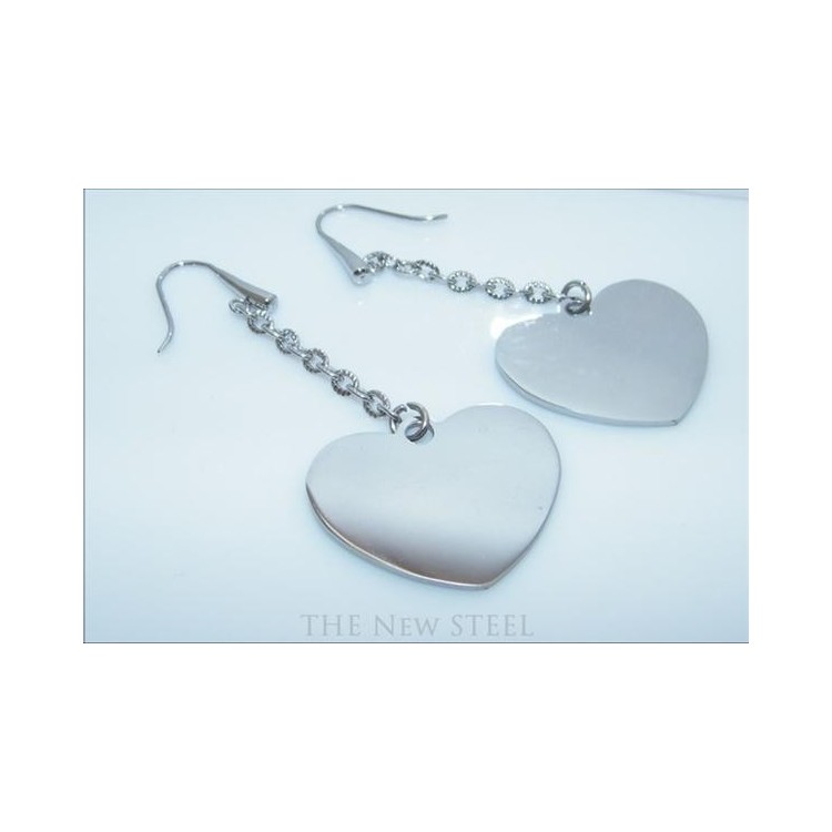 NSA|Acciaio 316L  : Esclusivi orecchini con ciondoli a cuore grande