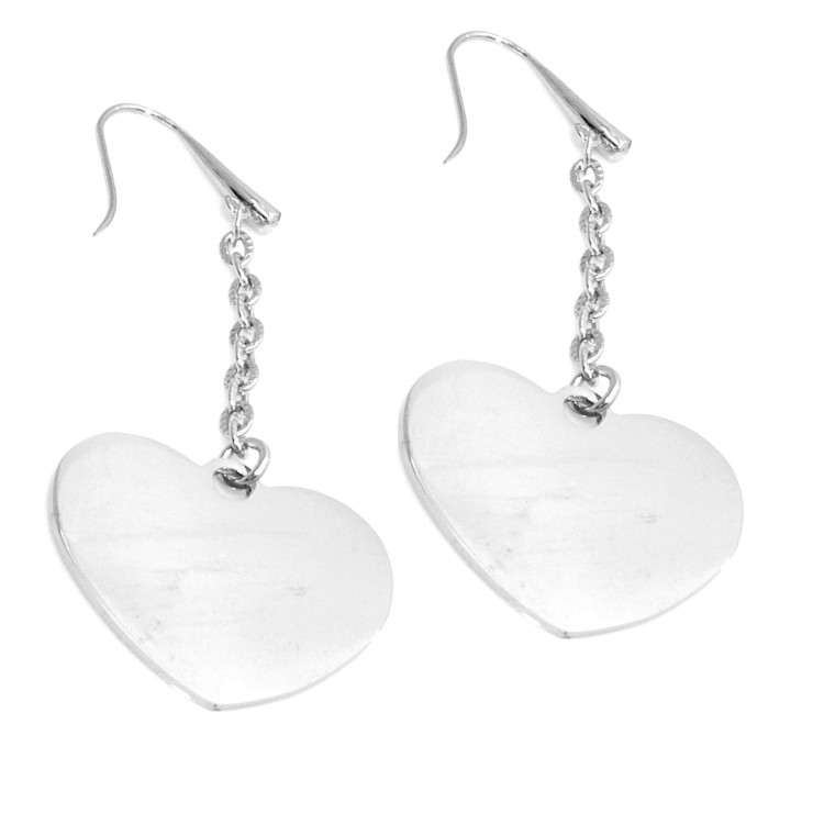 NSA|Steel earrings with big heart pendants for women hypoallergenic