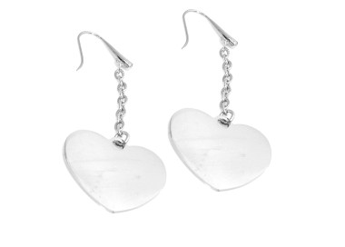 NSA|Steel earrings with big heart pendants for women hypoallergenic