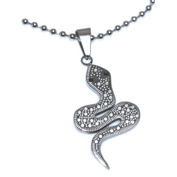 NSA|Cobra snake necklace steel pendant ball chain man woman