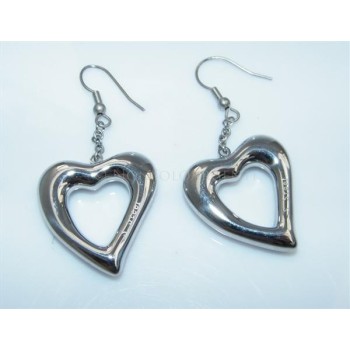 NSA|Orecchini ACCIAIO - Stainless Steel - Ciondoli a cuori aperti