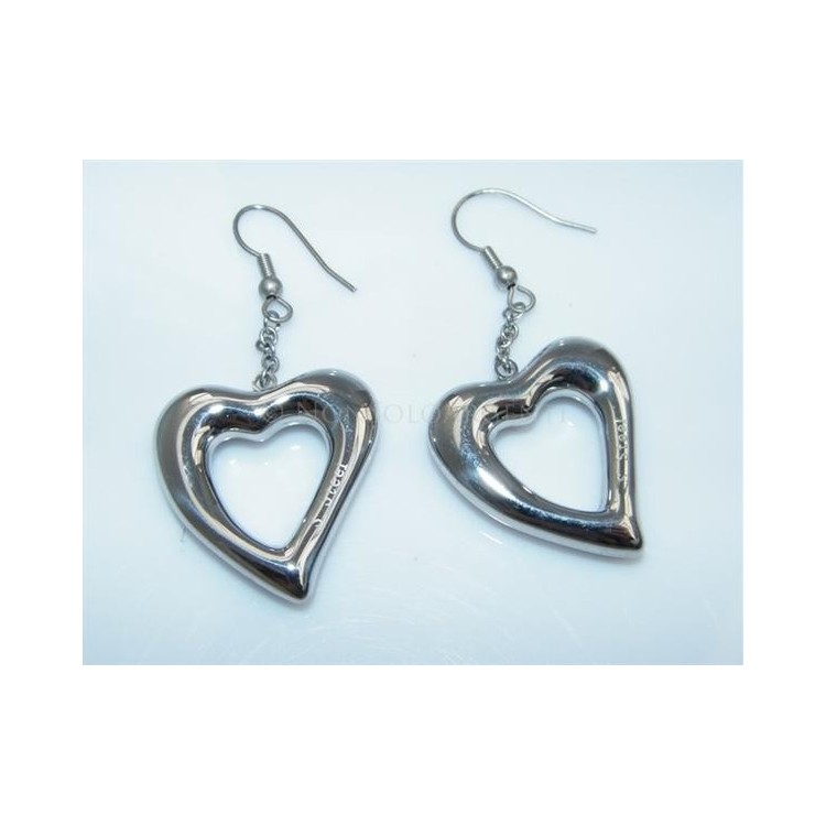 NSA|Orecchini ACCIAIO - Stainless Steel - Ciondoli a cuori aperti