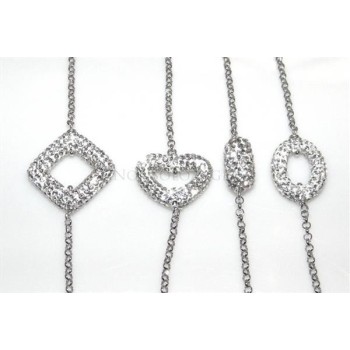 NSA|Argento 925 : Bracciale rolo' donna con centrale a pave' di zirconi fronte e retro