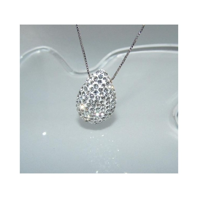 NSA|Girocollo veneziano in argento 925 con GOCCIA passante di zirconi in cofanetto