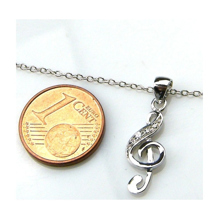 NSA|silver 925: man woman anklet bracelet with pendant clef white zirconia
