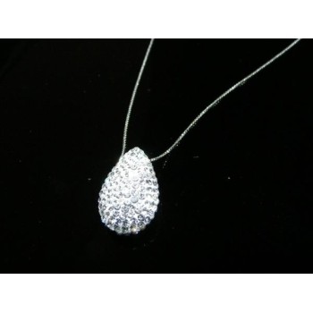 NSA|Girocollo veneziano in argento 925 con GOCCIA passante di zirconi in cofanetto