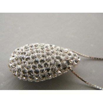 NSA|925 silver choker with zircons passing through drop necklace woman