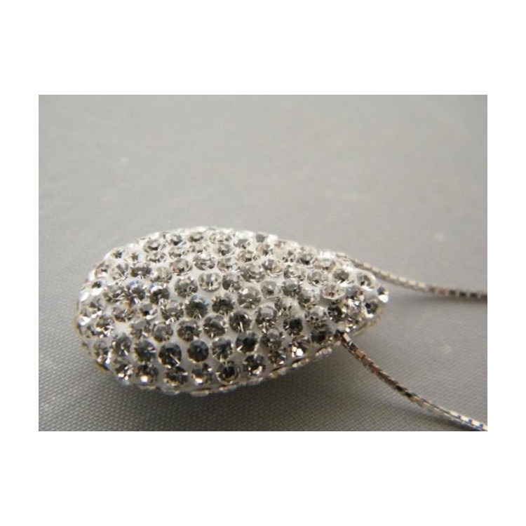 NSA|925 silver choker with zircons passing through drop necklace woman