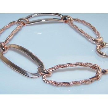 NSA|Oval woman bracelet 925 silver smooth diamond mesh woman rose gold