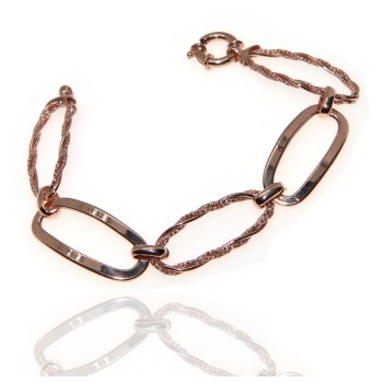 NSA|Oval woman bracelet 925 silver smooth diamond mesh woman rose gold