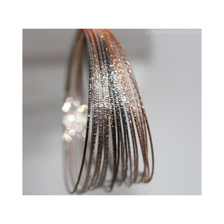 NSA|Argento 925 : Bracciale donna cerchio bangle diamantato in 4 colori !!!