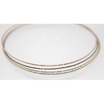 NSA|Argento 925 : Bracciale donna cerchio bangle diamantato in 4 colori !!!