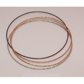 NSA|Argento 925 : Bracciale donna cerchio bangle diamantato in 4 colori !!!